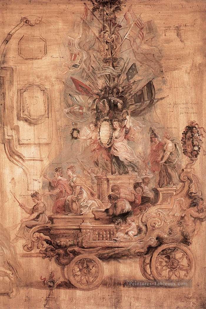 La voiture triomphale de Kallo Sketch Baroque Peter Paul Rubens Peintures à l'huile